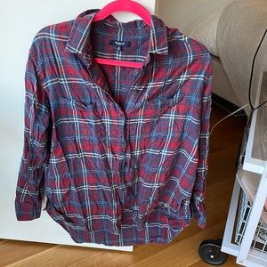 Madewell Red and Blue Flannel, Size M